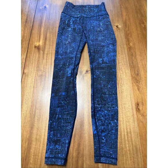 Lululemon Wunder Under Hi Rise Tight Womens 2 City Lights Multi Black Blue Yoga - Picture 3 of 6
